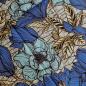 Preview: Afrikanischer Wax Print Stoff Baumwolle BLUE FLOWERS